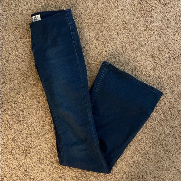 Free People Denim - FREE PEOPLE WIDE LEG DENIM JEGGINGS